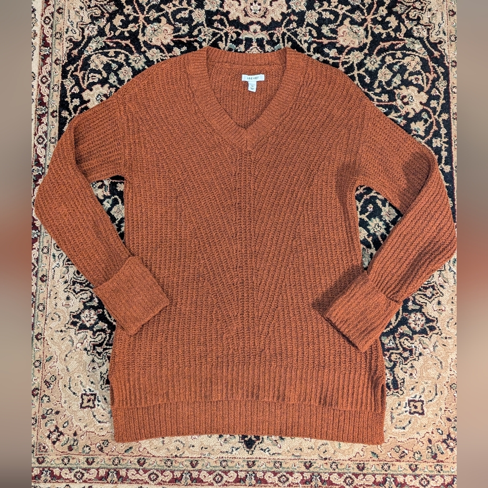 Nine West Rust V-neck Sweater